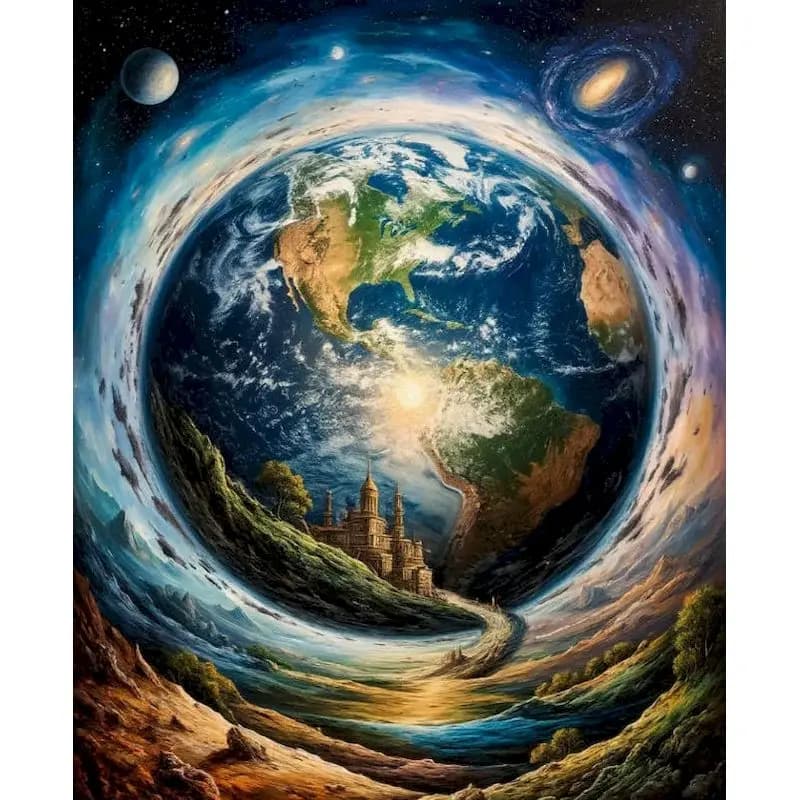 GATYZTORY Earth Paint By Numbers Crafts Painting With Numbers Landscape Easy Acrylic on Canvas Handmade Artwork
