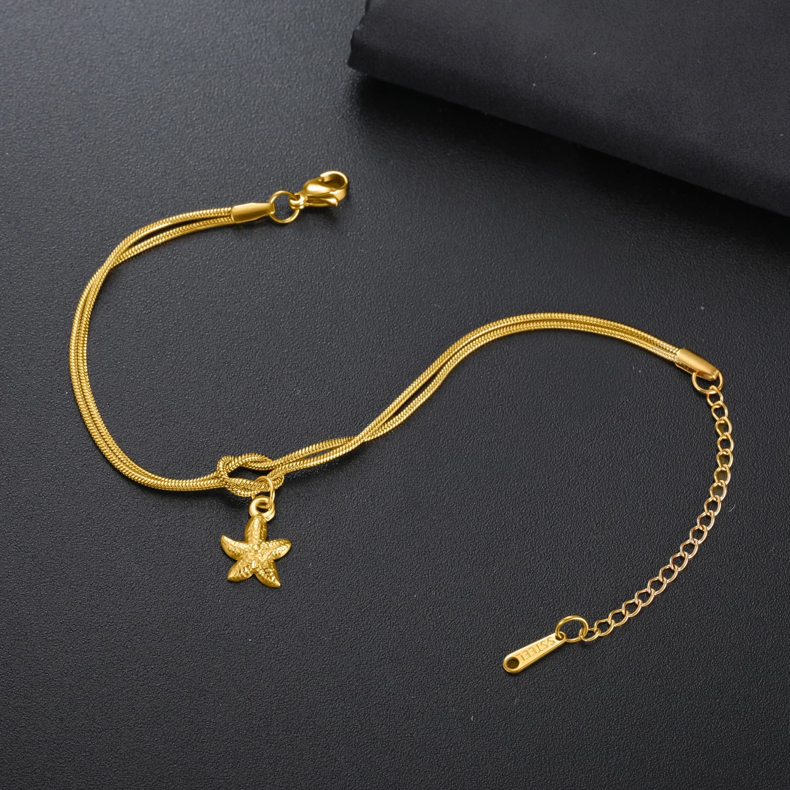 Sea Starfish Shell Conch Charm Love Knot Chain Bracelet Stainless Steel Trendy Bracelets for Women Summer Beach Jewelry Gift