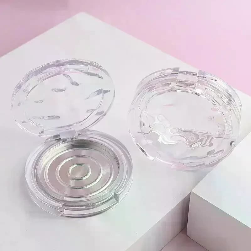 Contenitore Vuoto Trasparente Ondulato per Cosmetici - Porta Palette Fard, Ombretto, Rossetto, Polveri e Trucchi Fai-da-te