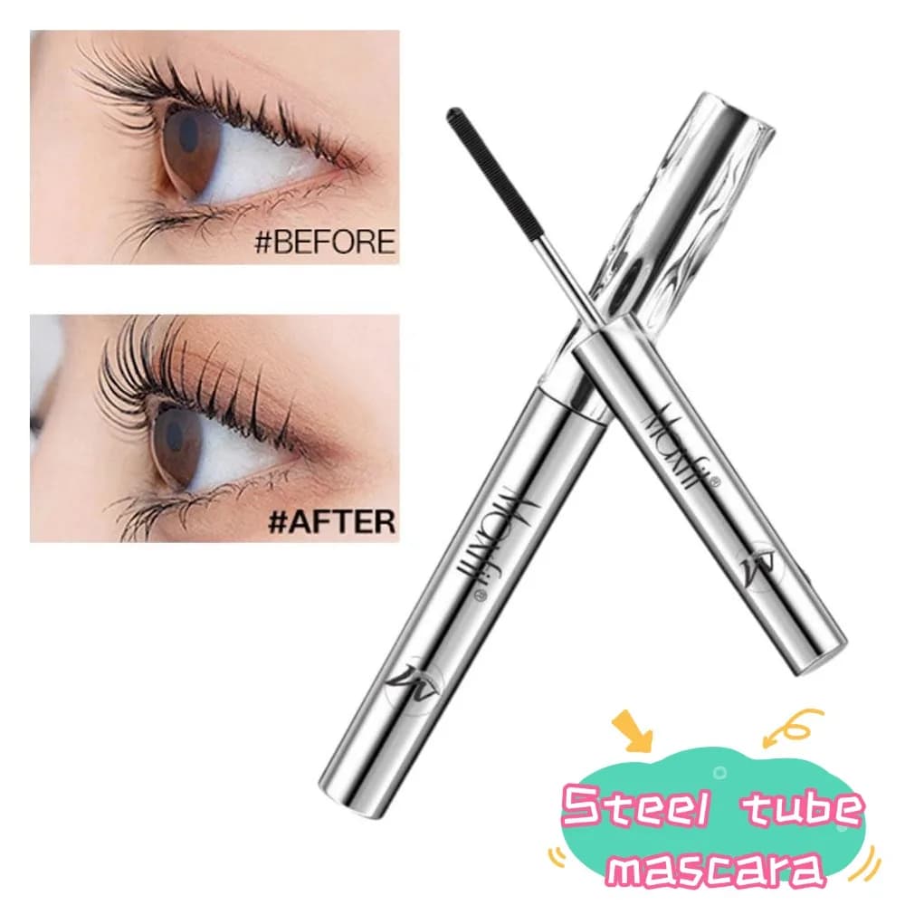 1PCS Stainless Steel Tube Mascara 4g Waterproof Formula Extension Curling Non-Slips For Flying Eyelash Long-Term Makeup