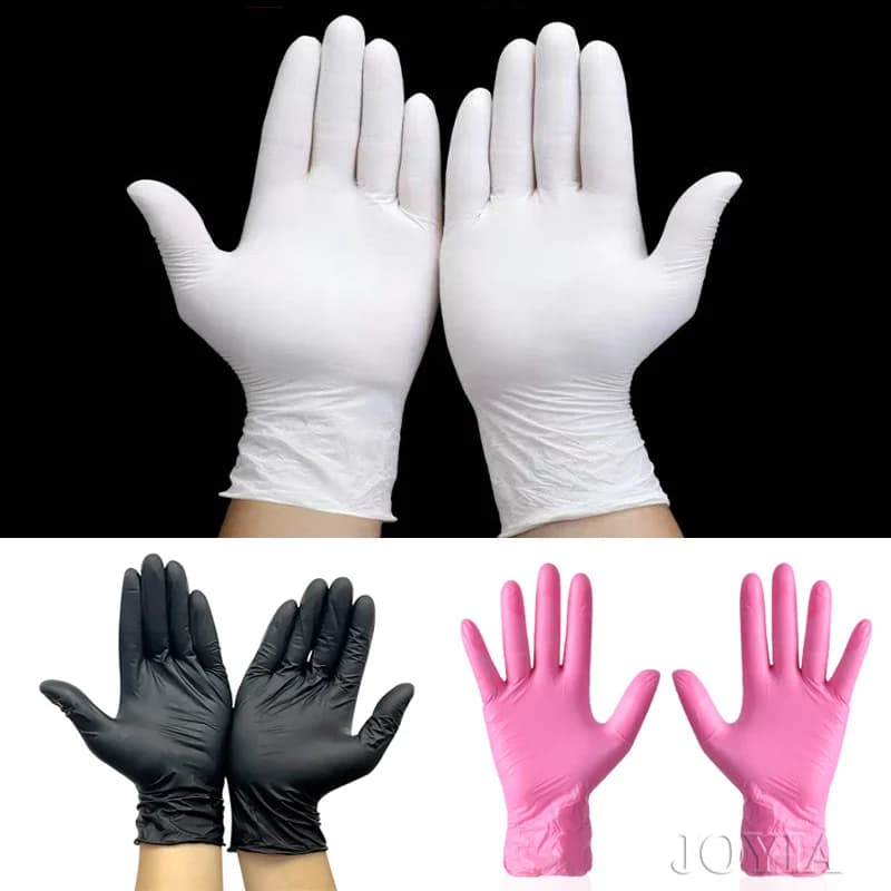 Guanti monouso in nitrile Guanti senza polvere senza lattice bianco Piccolo Medio Grande SML Nero Donna Uomo Lavoro Protezione per le mani Rosa