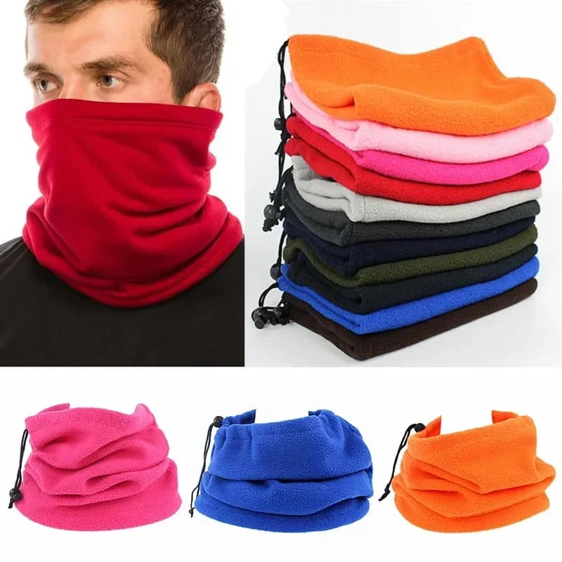 Sciarpa tubolare antivento invernale calda in pile per uomo donna maschera Bandana mezza copertura per il viso ciclismo sci Sport campeggio escursionismo sciarpa