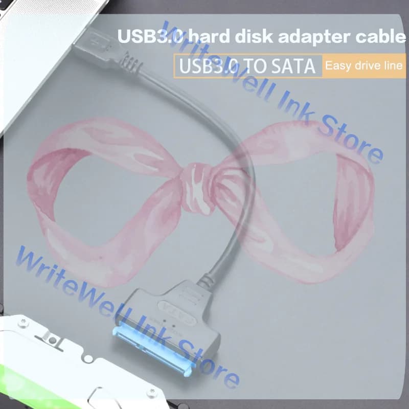 ABS 22 Pin SATA 3 HDD SSD External Hard Drive Adapter SATA To USB 3.0/Type-C/2 In 1 USB3.0 Type-C Cable Up To 6 Gbps 2.5 Inch