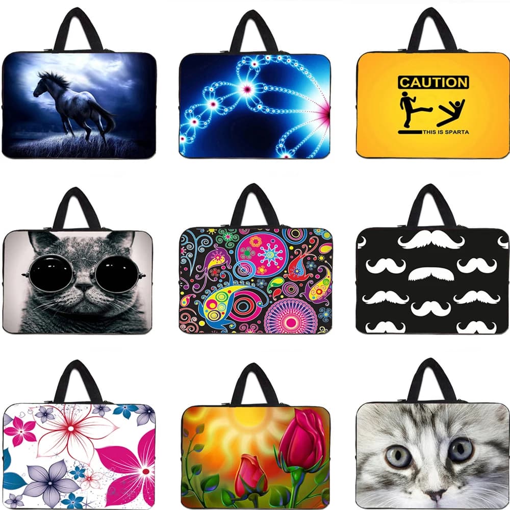 Borsa per Laptop da 15.6 Pollici, 17 Pollici, Portatile, in Neoprene, per Computer 10-16 Pollici, Borsa a Mano con Cerniera, Custodia a Tracolla, Astuccio Protettivo