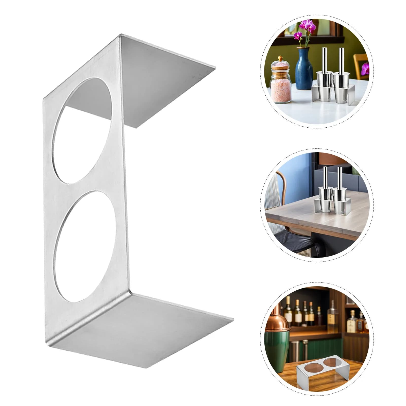 Commercial Grade Stainless Steel Shaker Bottle Stand Heavy Duty Non-Slip Shaker Cup Organizer Fixed Position Barware Cocktail