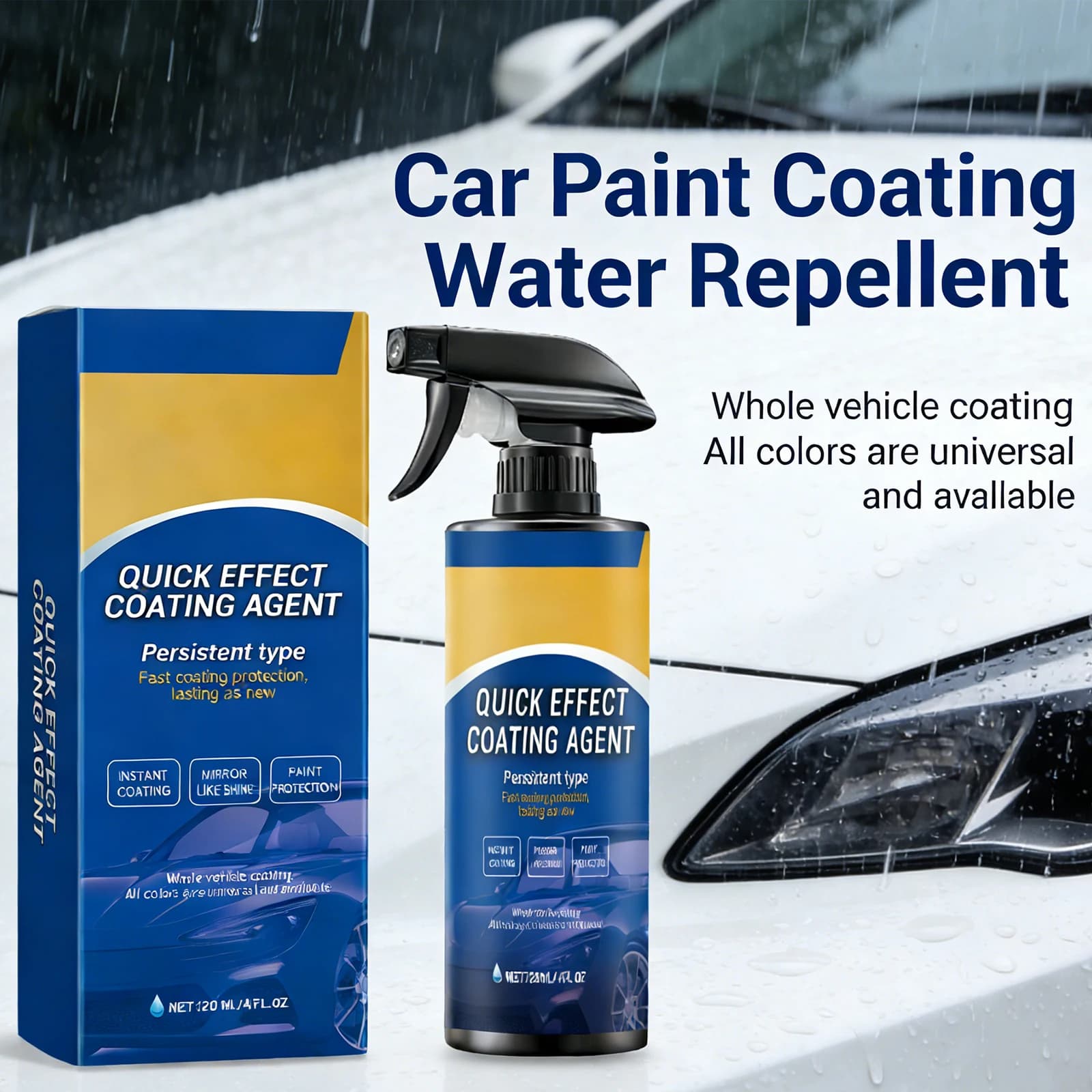Spray per Rivestimento Auto, Cura dell'Auto, Verniciatura e Lucidatura, Spray Ceramico, Liquido Idrofobico per Protezione Vernice Auto 120ml