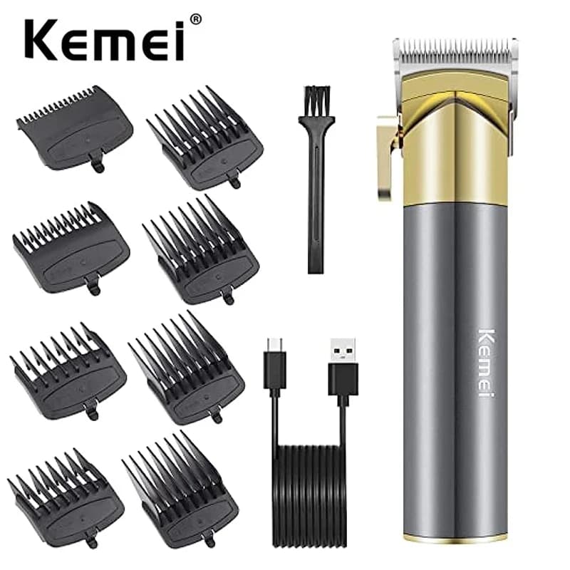 Kemei Professional Men Hair Clippers Design Simple Barber Electric Cordless Trimmer Haircut Machine Kit with LED Display Gifts