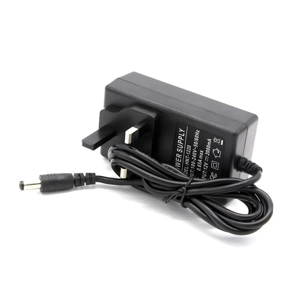 Adattatore di Alimentazione 12V 2A AC 230V Universale per HDD Esterno, Router, LCD, Registratore, Altoparlante, Spina UK