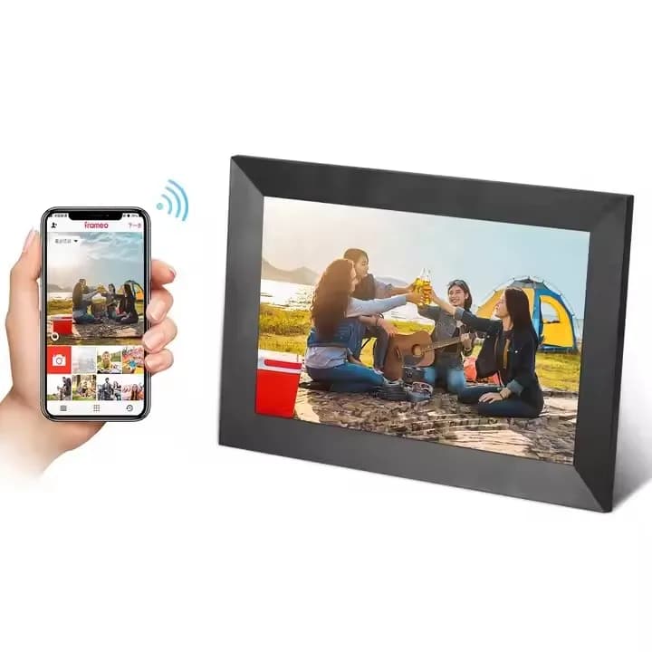 Cornice per foto digitale Smart WiFi da 10.1 pollici 1280x800 HD IPS LCD Touch Screen, rotazione automatica a 360 °, sensore di movimento, memoria integrata da 32GB