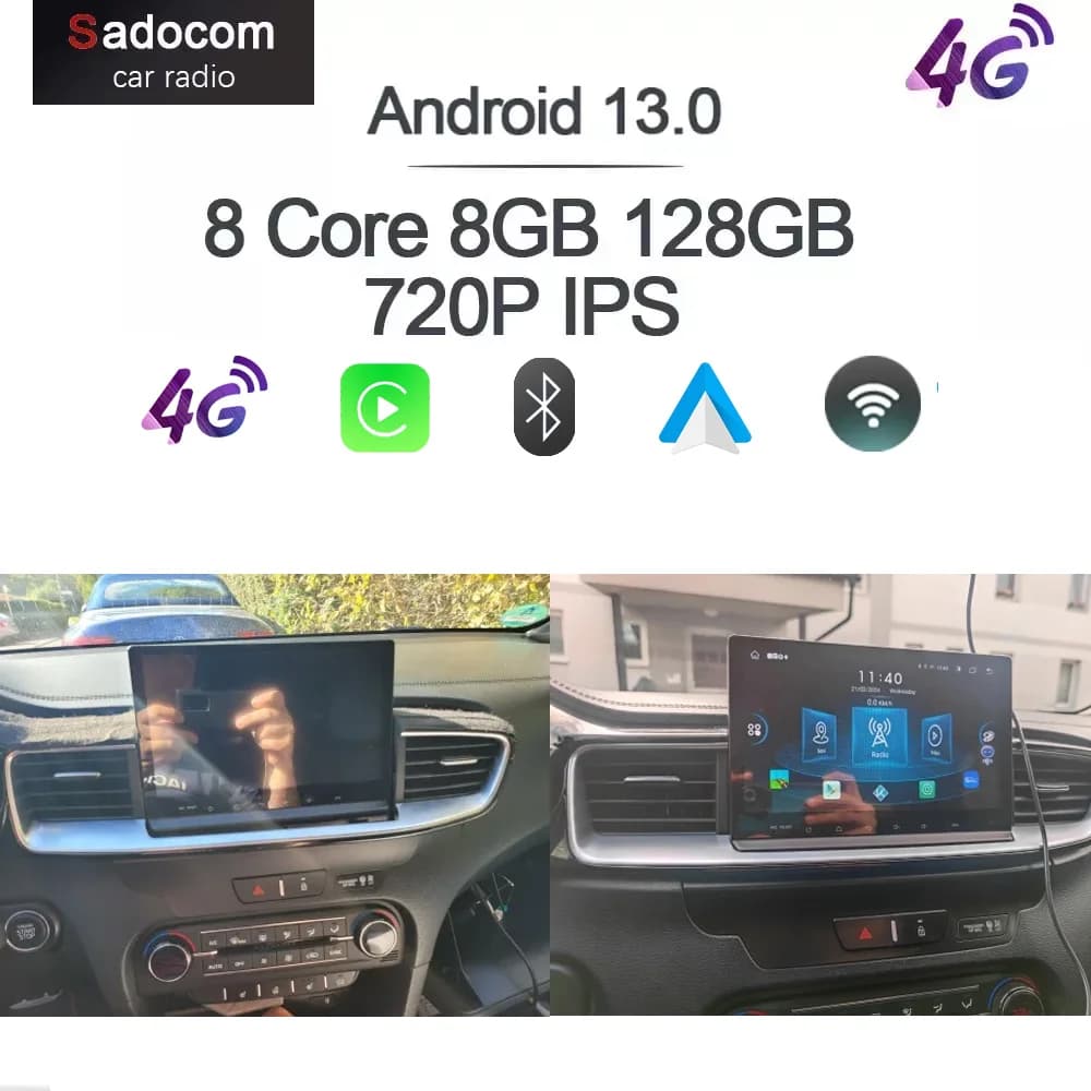 IPS DSP Wireless Carplay Auto Android 13.0 8G + 256G 8Core Lettore per auto GPS Mappa di navigazione Radio Wifi 2 din Per KIA CEED 2019 2020