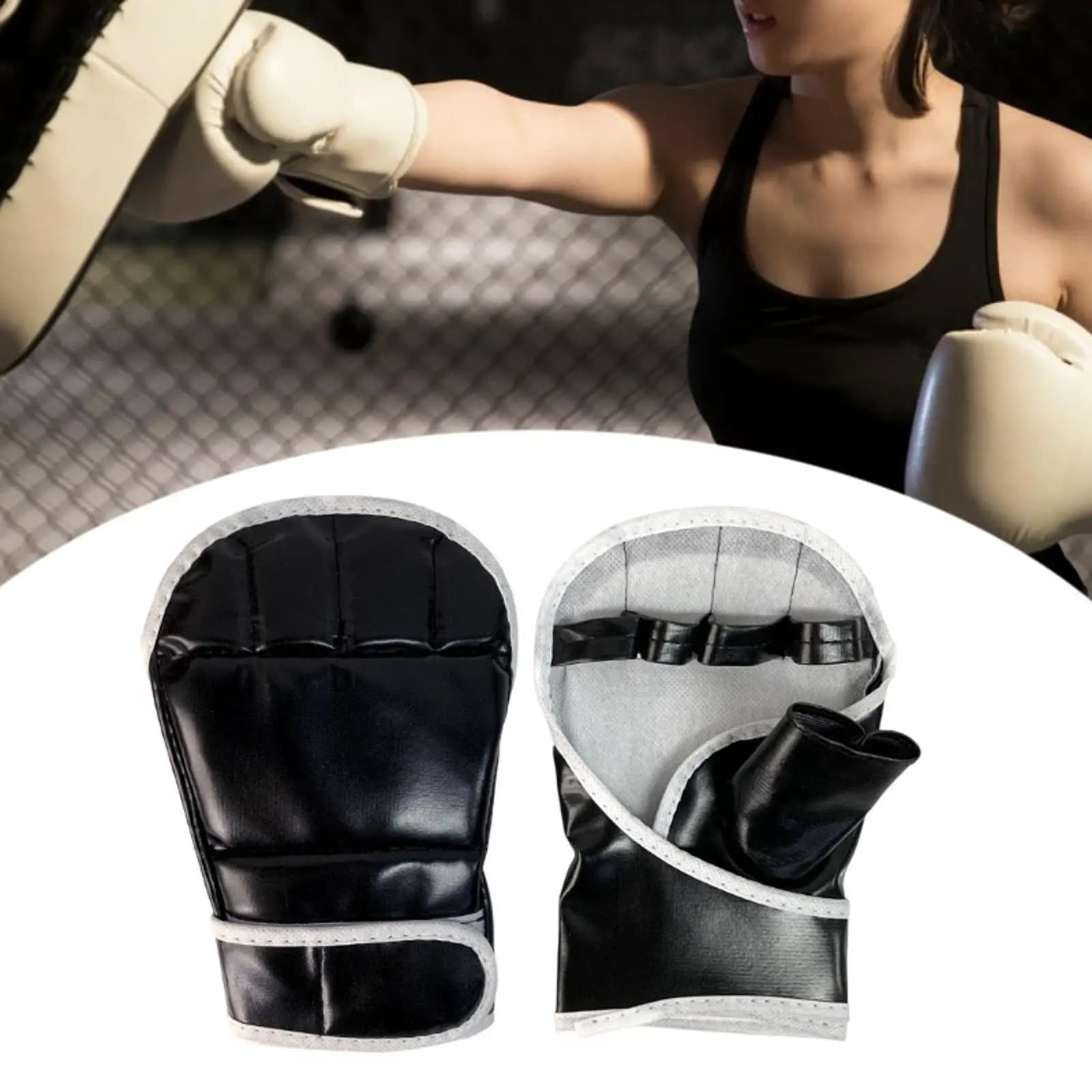 2 guanti da boxe mezze dita, guanti da sacco da boxe professionali facili da indossare