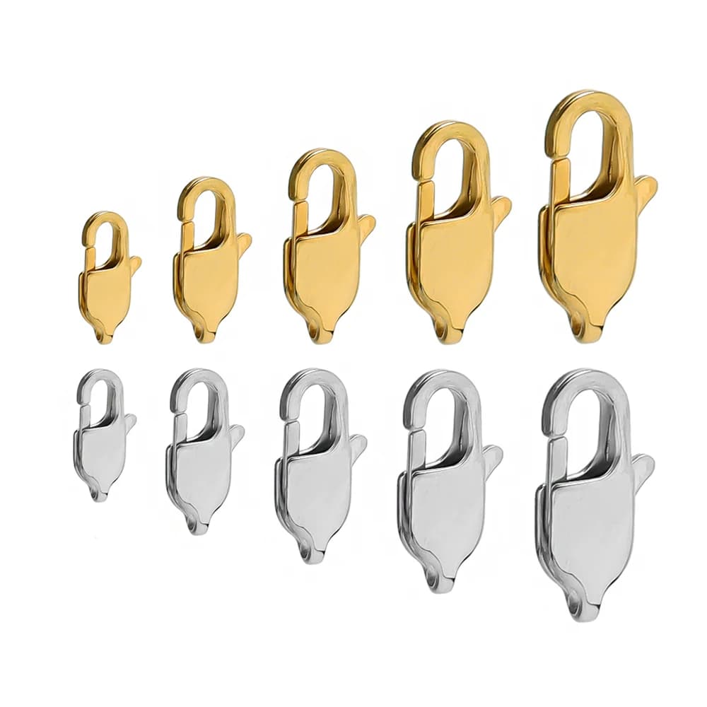 10 pezzi in acciaio inossidabile rettangolo moschettone collane ganci bracciali risultati connettori catene fai da te creazione di gioielli forniture
