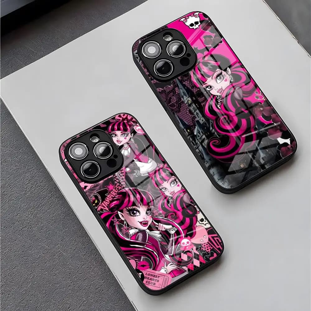 Hot Cartoon Monster High Phone Case For IPhone 15 Pro Max 14 Plus 17 Pro Max 12 11 13 X XR XS 16 Plus Air SE Glass Cover