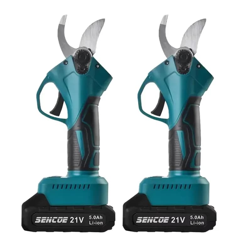 SENCOE Industrial Grade 25mm Cordless Electric Garden Tree Pruning Shears for 21V 2000mAh Lithium Battery with Steel Blade