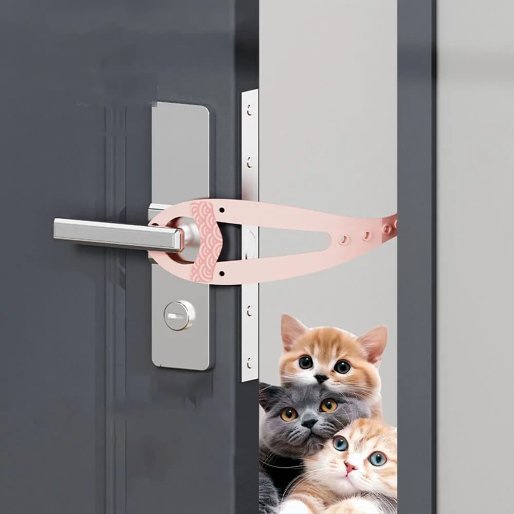 Fermaporta per animali domestici per cani e gatti - Supporto per spazio regolabile Protezione per porta antigraffio senza foratura | Animale domestico con uscita di ingresso sicuro