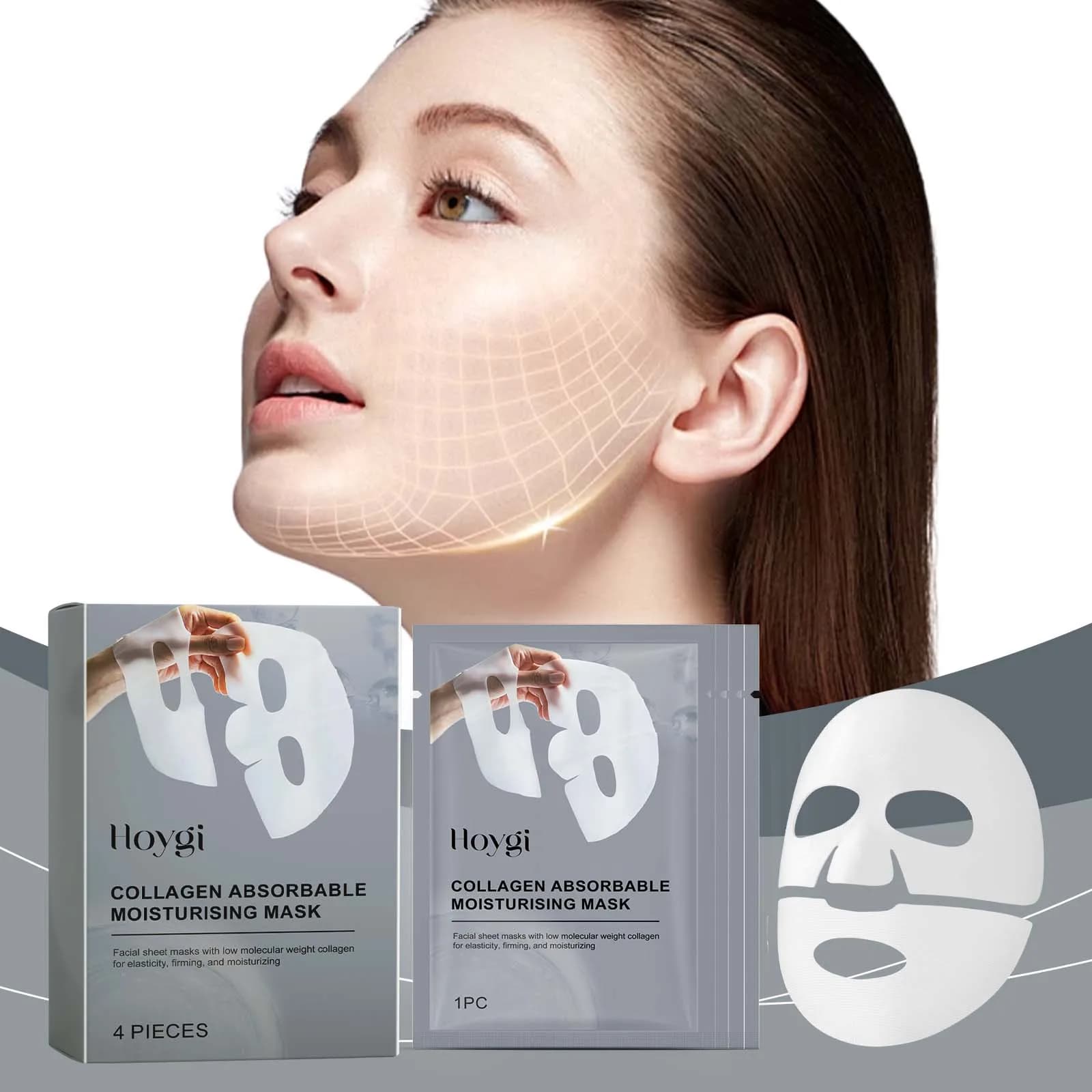 Hoygi Maschera al collagene antirughe profonda Viso Idratante Pelle Idratante Pulizia dei pori Maschera idratante