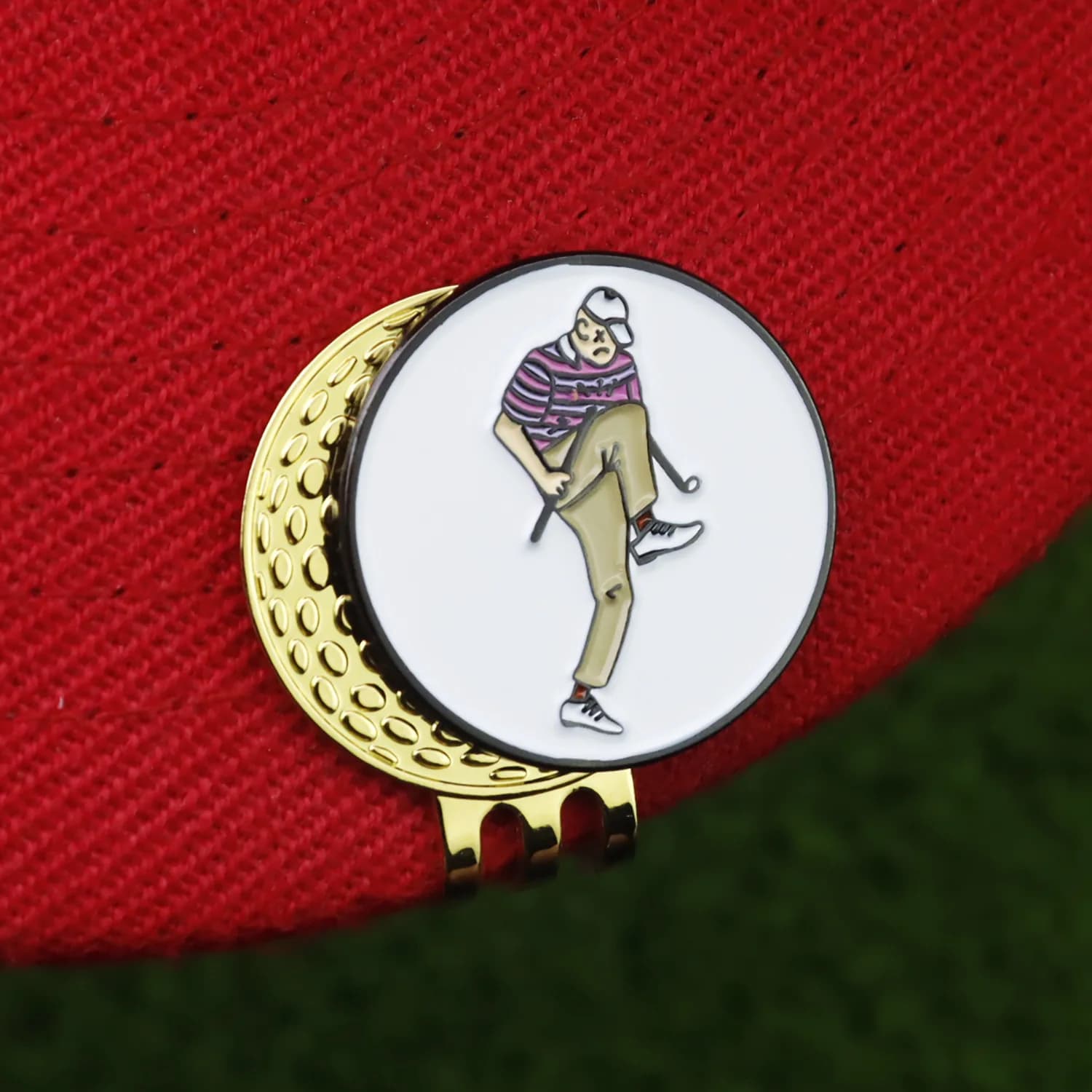 Regalo divertente per golfisti, segnapalline smaltato con clip magnetica per cappello, accessorio da golf originale
