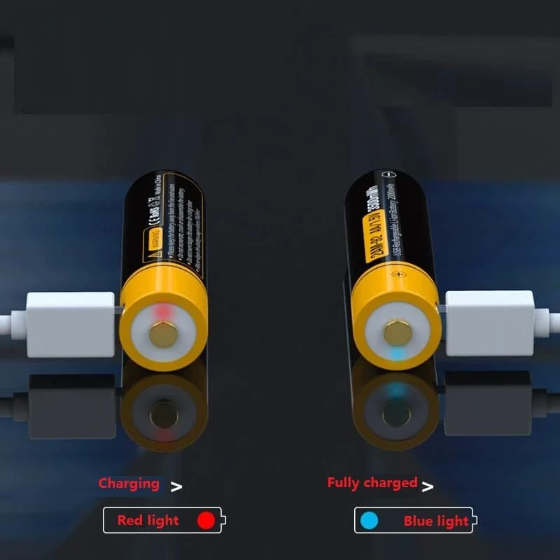 Batteria al litio USB da 1,5 V 3500 mWh Batterie ricaricabili aa Cavo USB per fotocamera per macchina da gioco con rilevatore di fumo