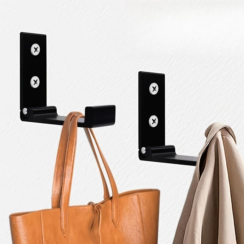 Folding Coat Hook,wall Hook For Hanging Outerwear Towels,heavy-duty Alloy Headphone Stand, Rust Proof Wall Mounted With Screws