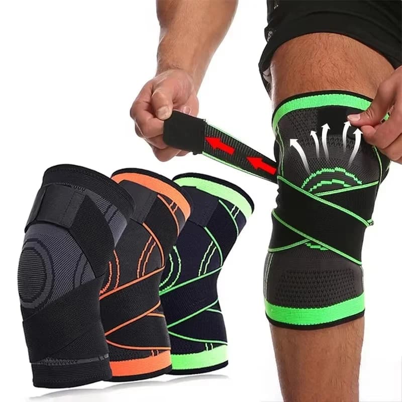 Sports Adjustable Nylon Knee Support Knee Compression Sleeve For Joint Pain Arthritis Relief Running Fitness Elastic Knee Pads
