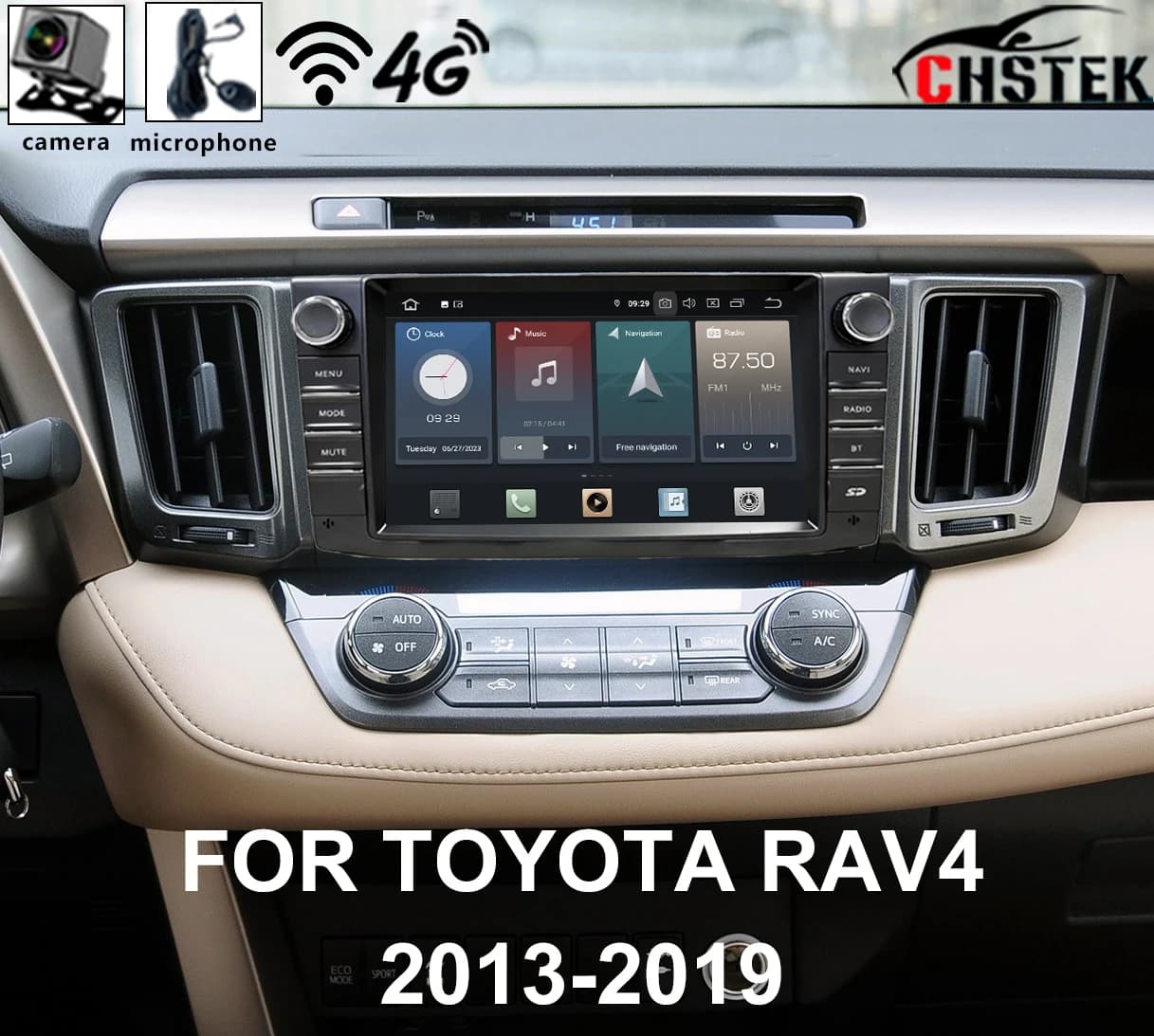 Android Carplay Radio For Toyota RAV4 2013-2019 Navigation GPS 4G WIFI Bluetooth Handsfree Autoradio Swap Multimedia Auto Vedio
