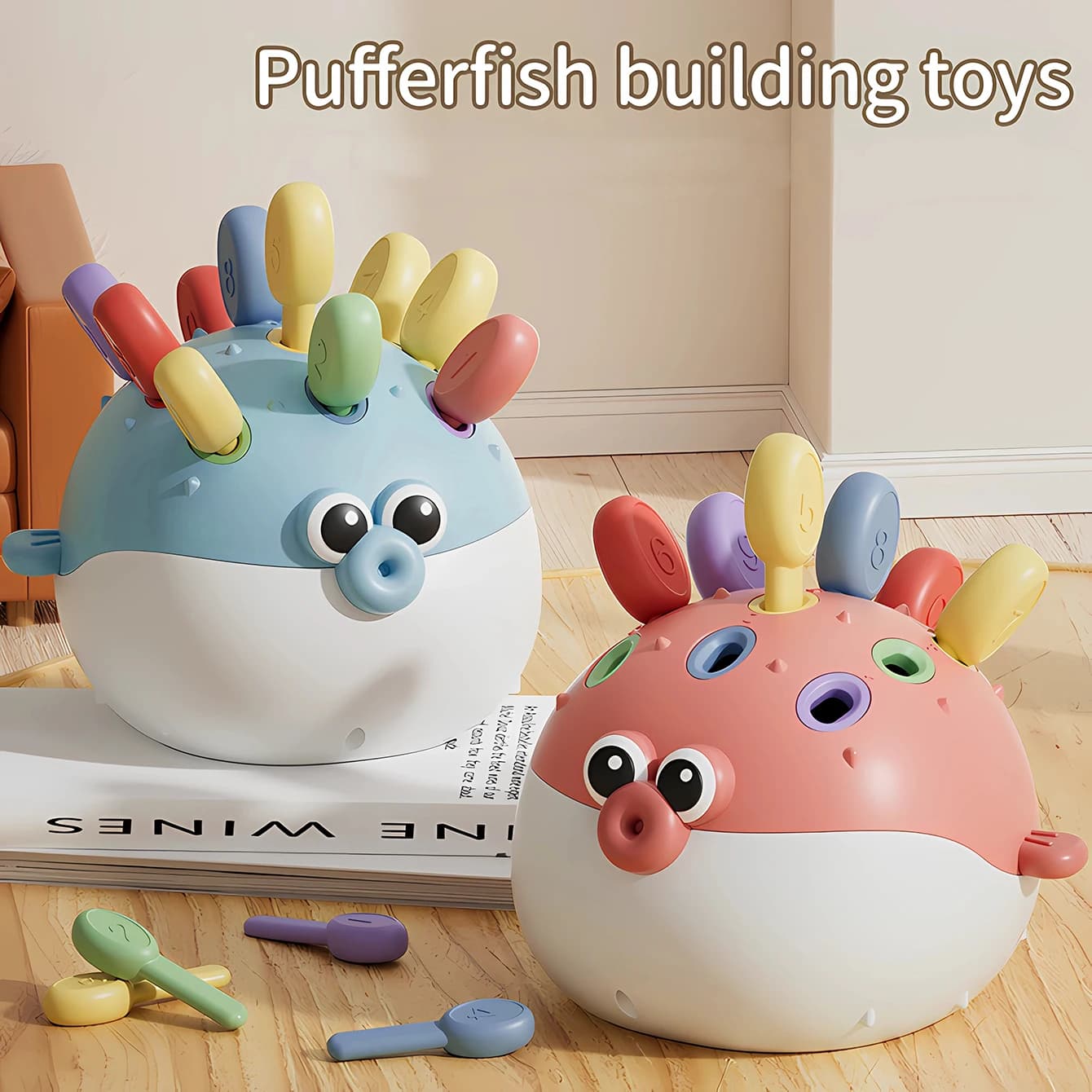 Addestramento alla concentrazione del bambino, assemblaggio del pesce gonfiore, intelligenza, abbinamento della coordinazione occhio-mano, giocattoli per l'educazione precoce