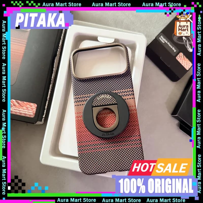 Custodia Protettiva Magnetica PITAKA in Fibra di Carbonio/Kevlar per iPhone 17 Pro/Pro Max con Ricarica Wireless - Idea Regalo