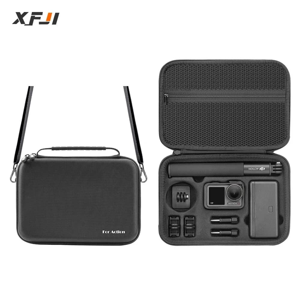 Portable Case Waterproof Battery Charger Base Battery Selfie Stick Storage Bag for DJI Osmo Action 5 PRO 4 3 Camera Accessories