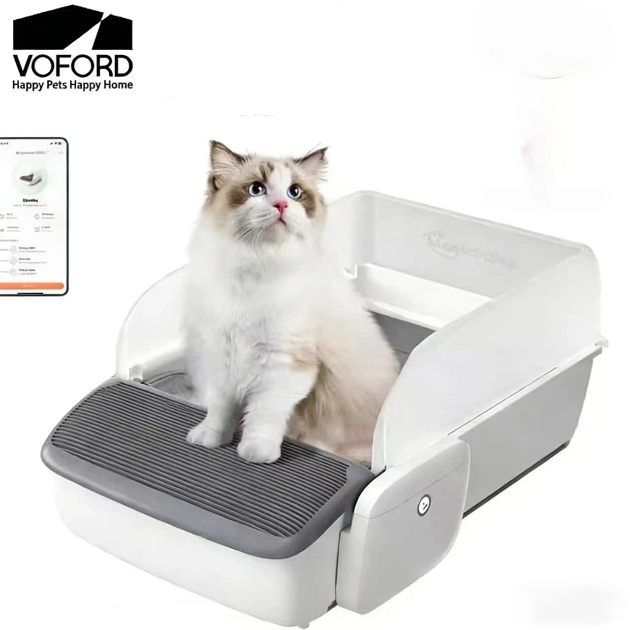 Hands-Free Automatic Cleaning Cat Litter Box Self-cleaning Litter Box Cat Sandbox Scooping Open Semi-enclosed Cats Toilet