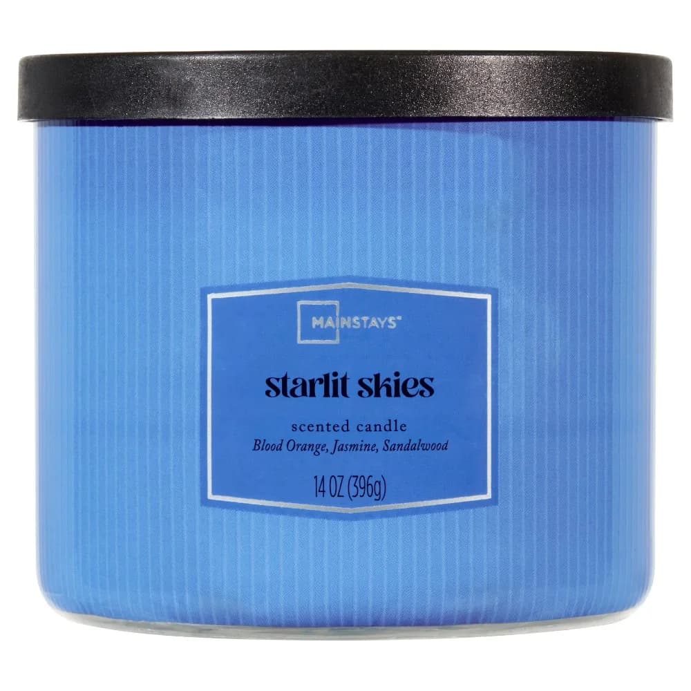 3 Wick Textured Wrapped Starlit Skies Scented Candle 14 oz Aromatherapy Home Decor Gift