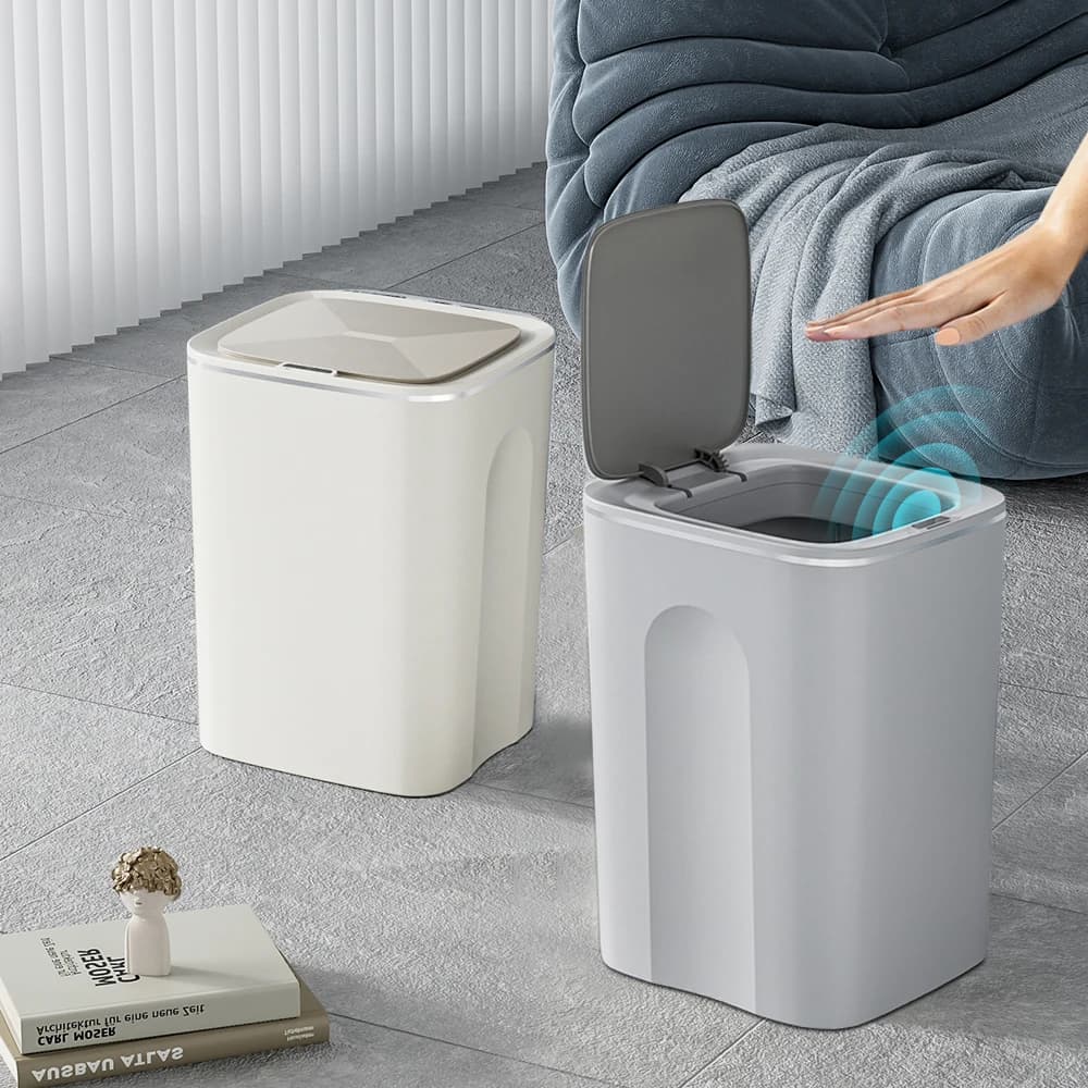 Bidone della spazzatura a induzione intelligente Automatico 16L Touchless Cucina Bagno Contenitore con sensore ricaricabile USB impermeabile Home Office Bedroo