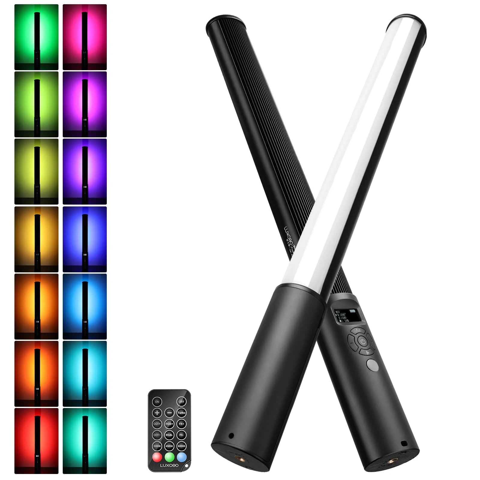 P400 RGB Bacchetta luminosa Tubo LED portatile Batteria incorporata 2500-6500k 36000 colori Lampada fotografica Illuminazione per Youtube Vlog Party