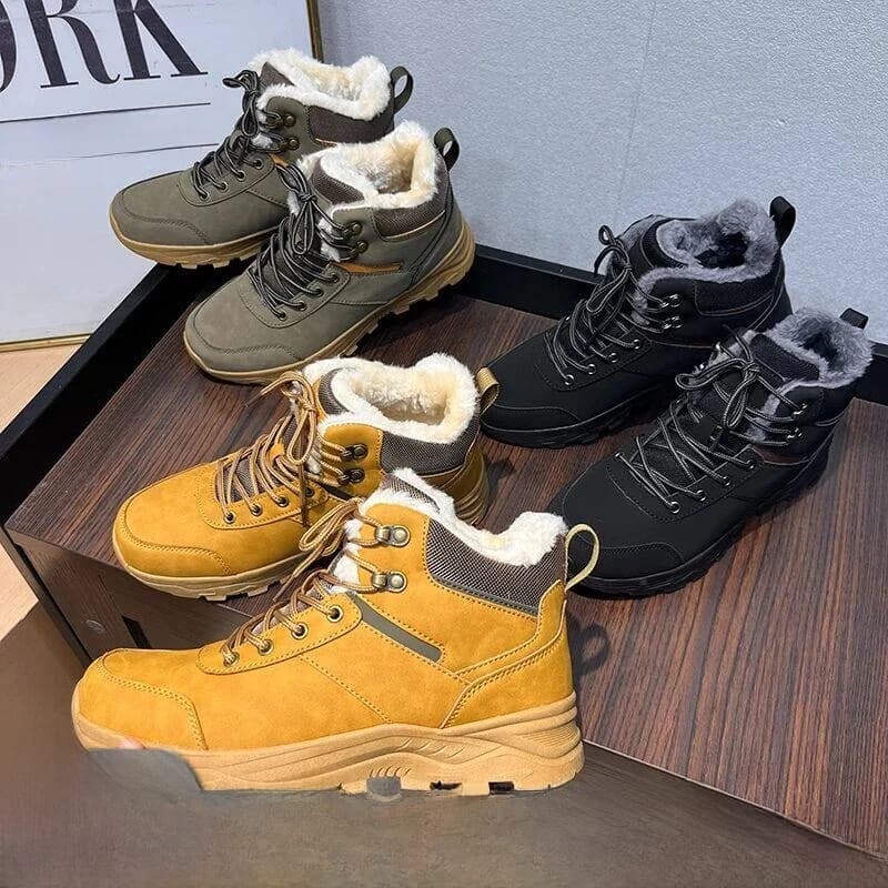 Polar Off-Road Winter Boots with TPR Large Non-slip Sole, Men Snow Boots in Composite Velvet, Hot, Round Toe, Short Hose