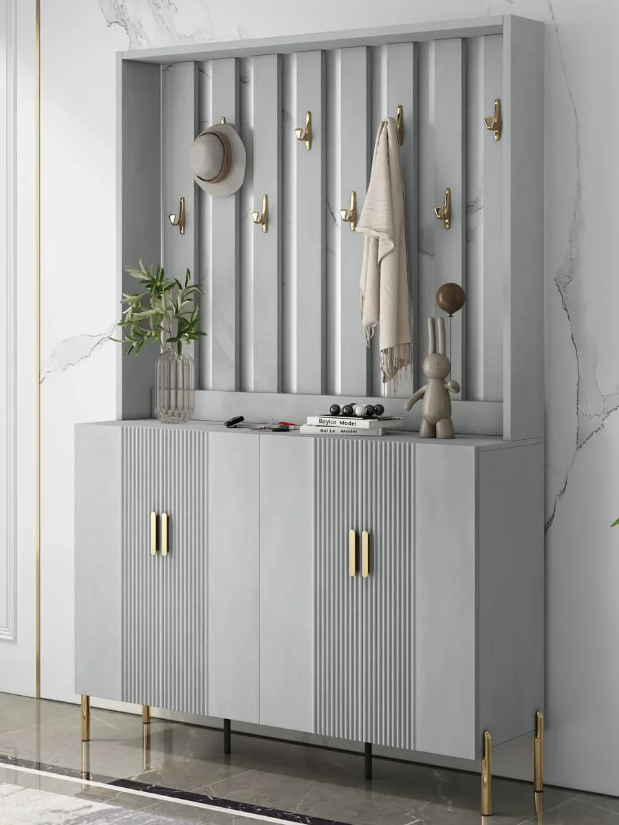 Light Luxury Scarpiera, entrance clothes hangers, living room, home door, large closet, space saving in the house