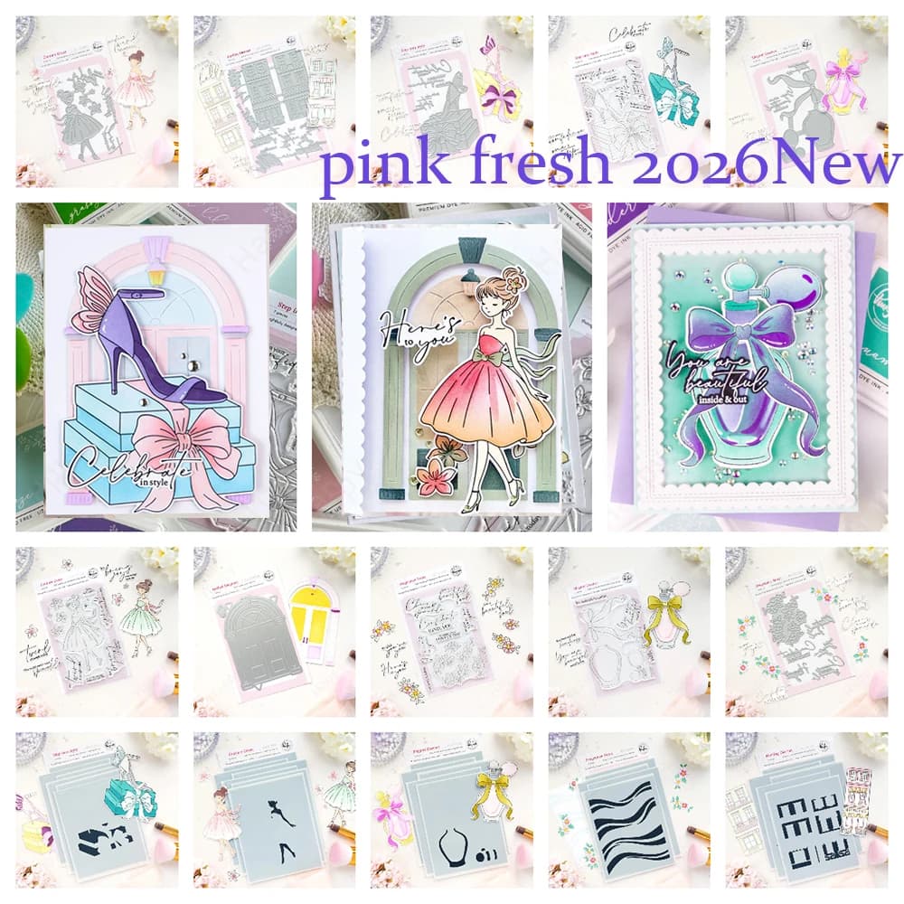 pink fresh Artful Foundations Metal Cutting Dies 2026 New Stamp Stencil Set DIY Floral Tale Scrapbooking Card Handmade Embossing