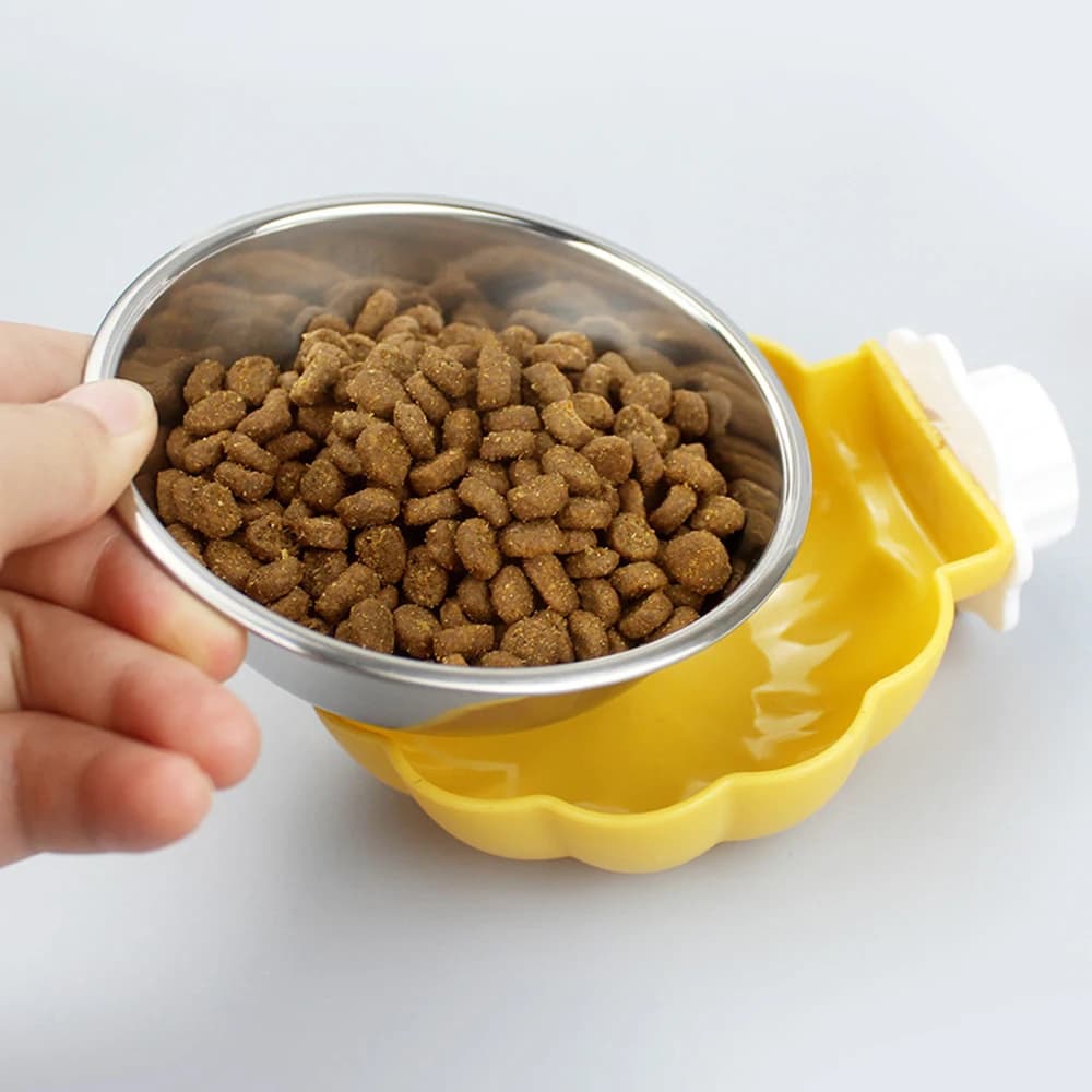 Ciotola Sospesa Sollevabile per Animali Domestici a Forma di Zucca, in Acciaio Inossidabile, per Acqua e Cibo, per Conigli, Criceti, Uccelli, Gatti - Accessori per l'Alimentazione degli Animali