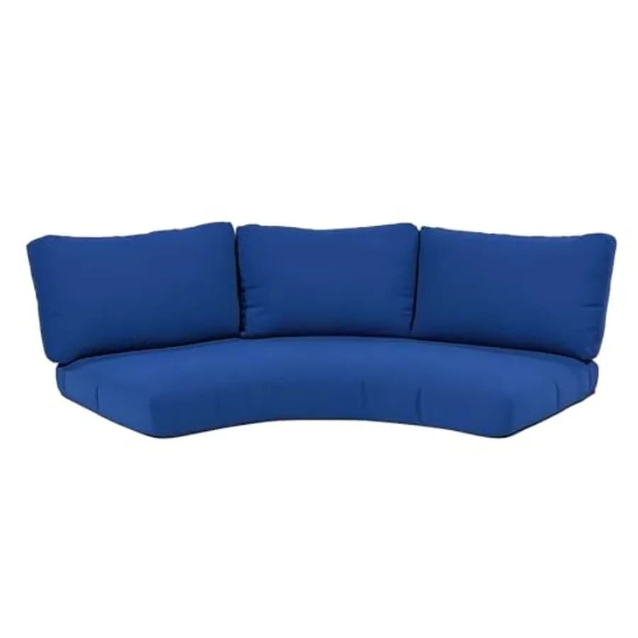 Copricuscino per Divano Curvo da Esterno con Cerniera, Antiscivolo con Particelle, Copricuscini a Mezzaluna per Mobili da Patio, Impermeabili in Olefin F