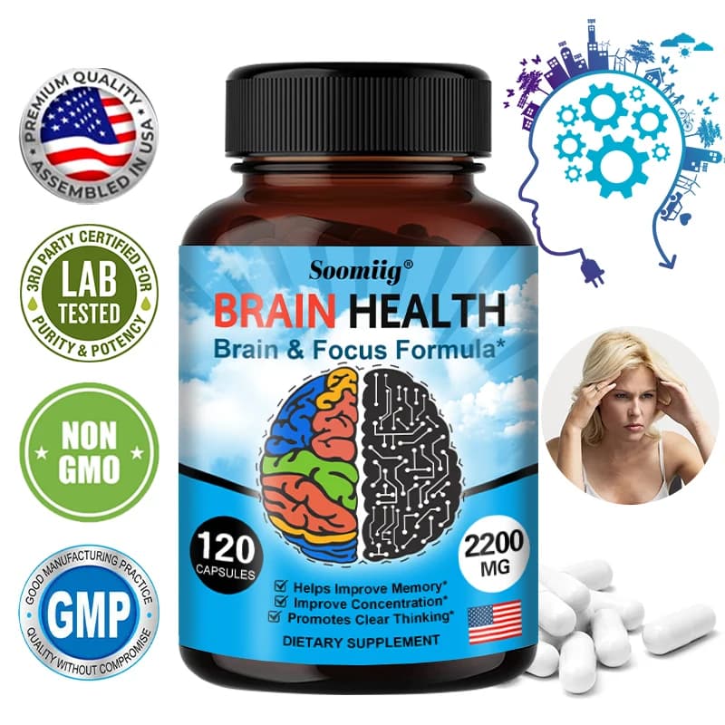 Capsules by Ginkgo Biloba 1200 mg, support memory, brain function and mental alarm, supplement for brain health, 30/60/120 capsules