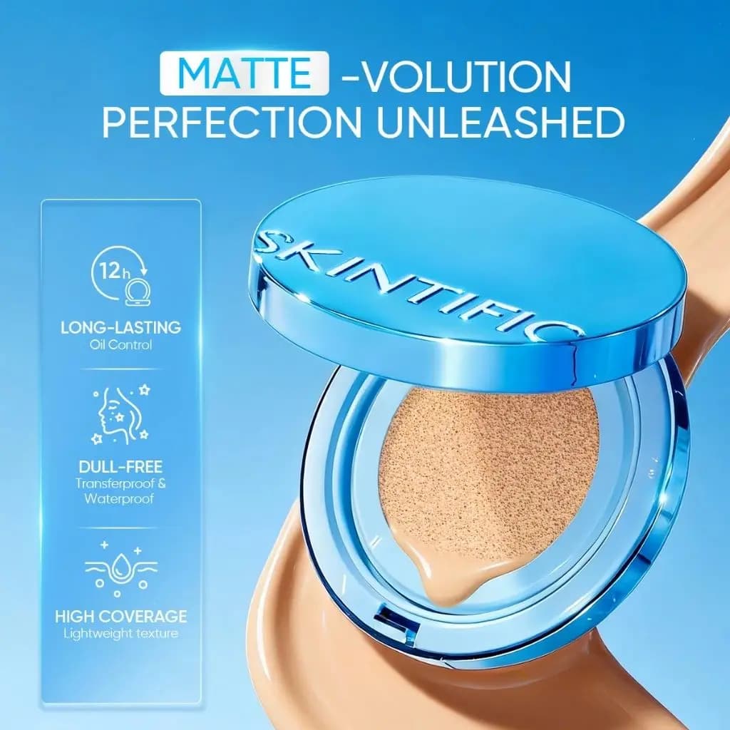 Perfect Stay Velvet Matte Cushion Foundation – Full Coverage, 12H Oil Control, Long-Lasting Flawless Korean Makeup