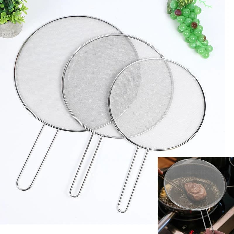 Stainless Steel Oil Pan Cover Cover Gasket Oil Skewer Cover Oil Cooking Sketches Protection for Kitchen Accessories Gadget Tools
