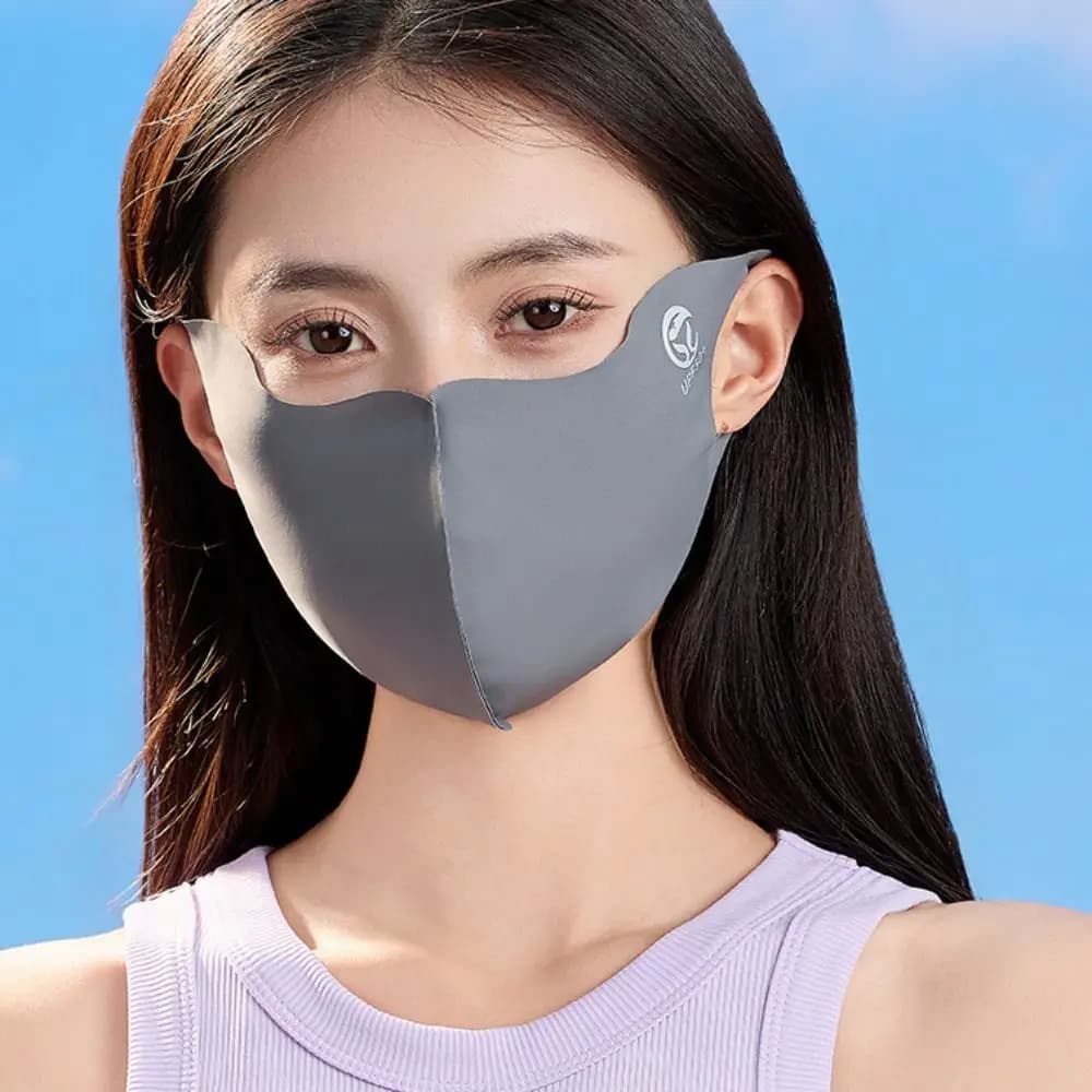 Sciarpa Parasole Regolabile in Seta Ghiacciata, Maschera Estiva per il Viso, Protezione Occhi, Protezione UV, Maschera Gini per Escursionismo