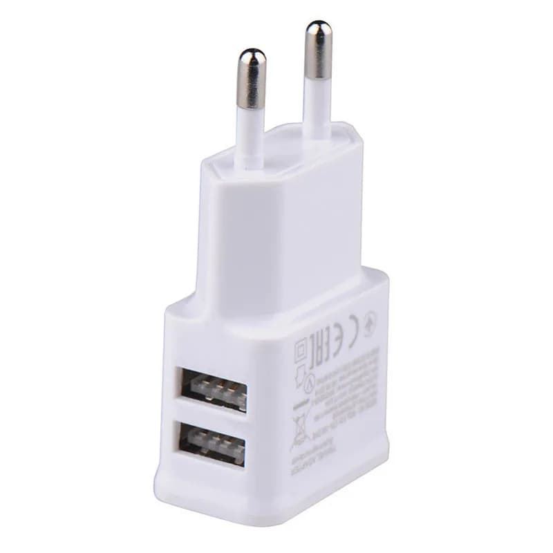 Caricatore USB 5V 2A Caricabatterie a 2 porte Telefono cellulare Spina UE AC DC 5V Adattatore di alimentazione Accessori di ricarica da parete per Iphone Samsung Xiaomi