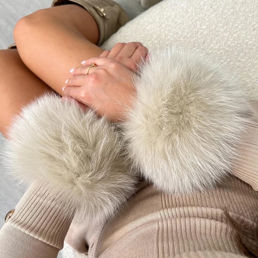 Pelliccia di volpe naturale per cappotto Bracciale con polsino di piume Anello per capelli Cerchio per polsino soffice in pelliccia nuova da donna