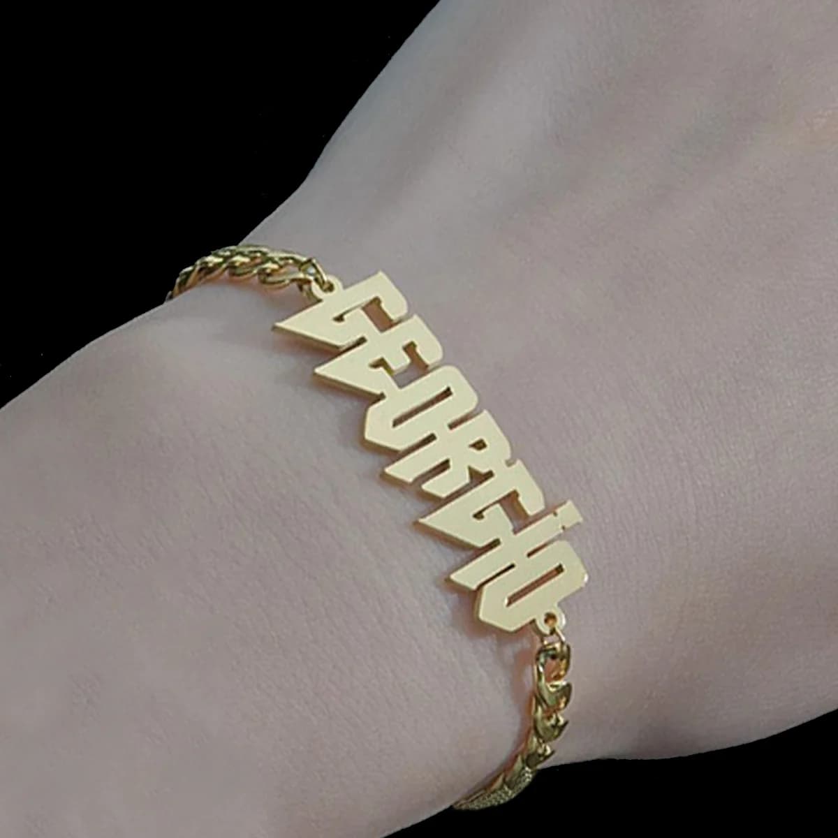 Bracciale con targhetta personalizzata per uomo donna punk gotico firma catena cubana accessori da polso gioielli personalizzati in acciaio inossidabile