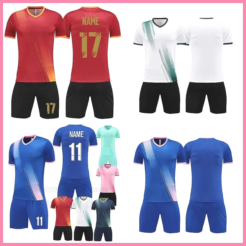 Maglie da Calcio Personalizzate 25/26 per Bambini e Adulti, Set Completi Sportivi, Abbigliamento da Calcio DIY, Uniformi Sportive per Francia, Spagna, Argentina, Inghilterra, Brasile, Marocco, Belgio, Germania, Colombia, Senegal - Prezzo all'Ingrosso, Vendita Diretta dalla Fabbrica