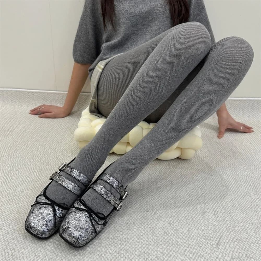 Y2K Fashionable jacquard knitted socks Basic breathable high elasticity breathable soft and adherent thermal leggings to wear every day
