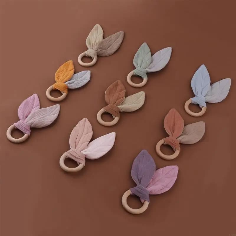 Y88d 1pc natalizio per bambini coniglietto anello anello sicurezza teether per bambini bambini neonati neonati accessori