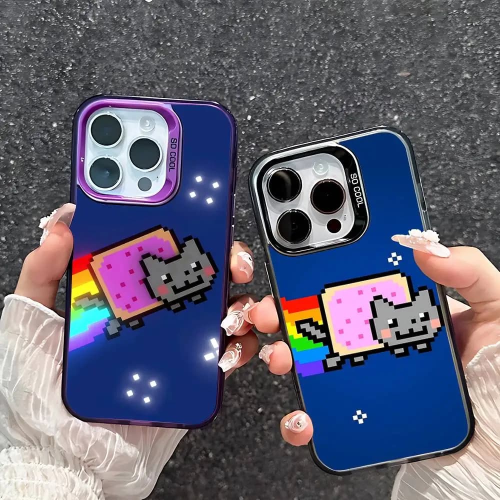 Custodia per telefono N-nyan CatS Kawaii per iPhone 17 16 15 11 12 13 14 Pro Max 16 Plus 12 Mini 7 8 XR XS 15Pro MAX