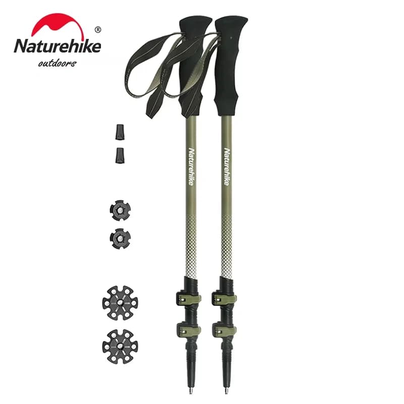 Naturehike First Snow Carbon Fiber Trekking Stick EXT1 Ultralight Telescopic Hiking Stick with 3 sections for outdoor climbing