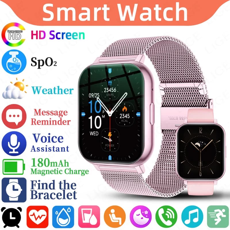 LIGE Smart Watch for Men and Women, Gift, 1.83' Touch Screen, Fitness Sports Watches, Bluetooth Calls, Digital Wrist Watch